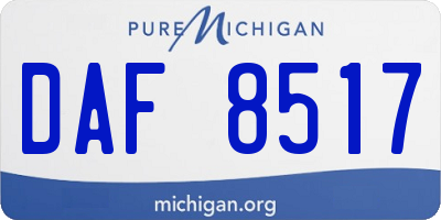 MI license plate DAF8517