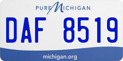 MI license plate DAF8519