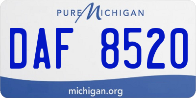MI license plate DAF8520
