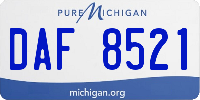 MI license plate DAF8521