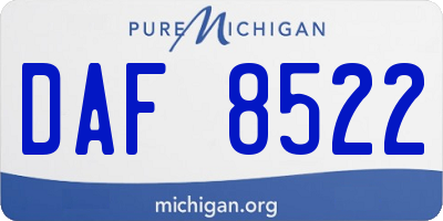 MI license plate DAF8522