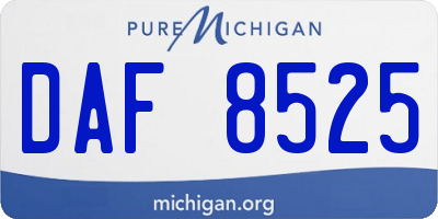 MI license plate DAF8525