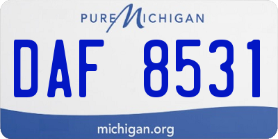 MI license plate DAF8531