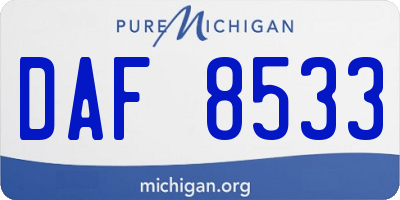 MI license plate DAF8533