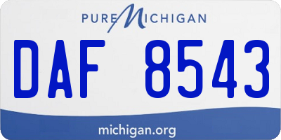MI license plate DAF8543