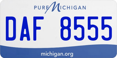 MI license plate DAF8555