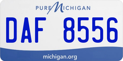 MI license plate DAF8556