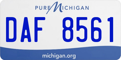 MI license plate DAF8561