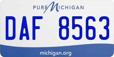 MI license plate DAF8563