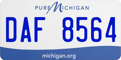 MI license plate DAF8564