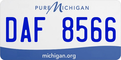 MI license plate DAF8566