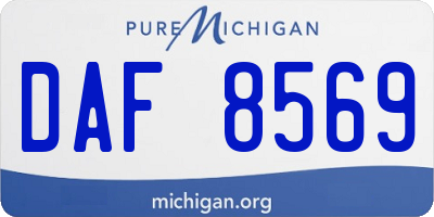 MI license plate DAF8569