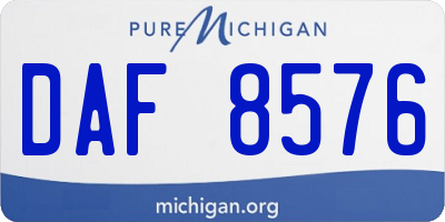 MI license plate DAF8576