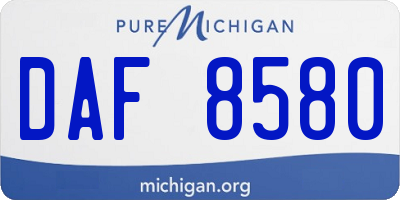 MI license plate DAF8580
