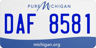 MI license plate DAF8581