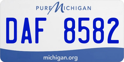 MI license plate DAF8582