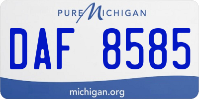 MI license plate DAF8585