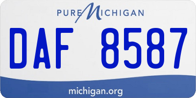 MI license plate DAF8587