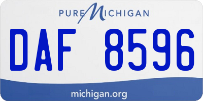 MI license plate DAF8596
