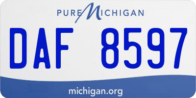 MI license plate DAF8597