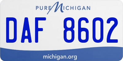 MI license plate DAF8602