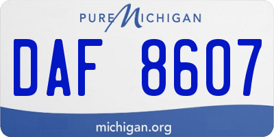 MI license plate DAF8607