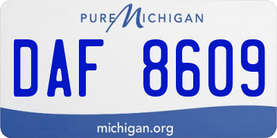 MI license plate DAF8609