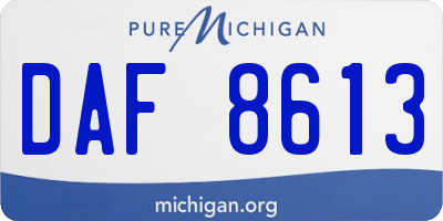 MI license plate DAF8613