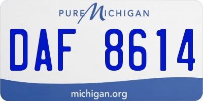 MI license plate DAF8614