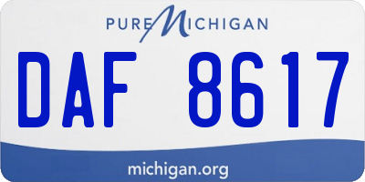 MI license plate DAF8617
