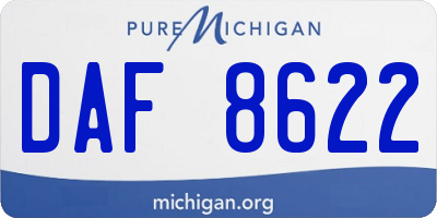 MI license plate DAF8622