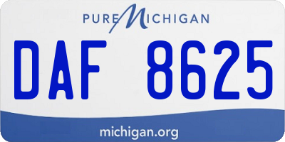 MI license plate DAF8625