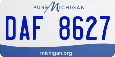 MI license plate DAF8627