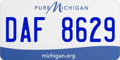 MI license plate DAF8629
