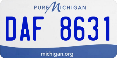 MI license plate DAF8631