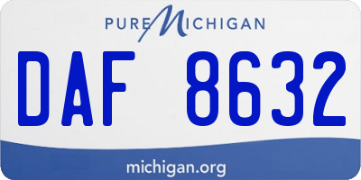 MI license plate DAF8632