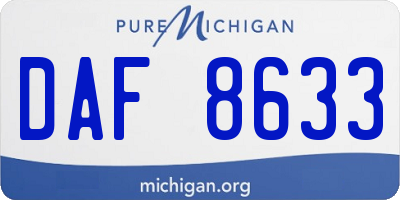 MI license plate DAF8633