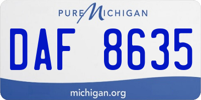 MI license plate DAF8635