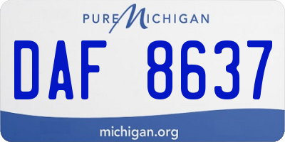 MI license plate DAF8637