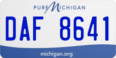 MI license plate DAF8641