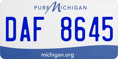 MI license plate DAF8645