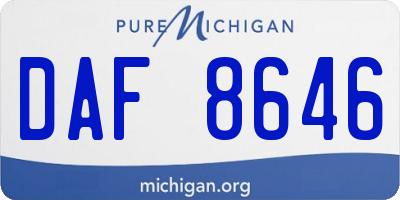 MI license plate DAF8646