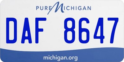 MI license plate DAF8647