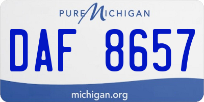 MI license plate DAF8657