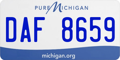 MI license plate DAF8659