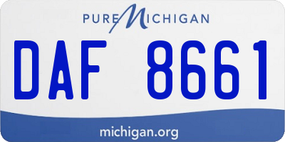 MI license plate DAF8661