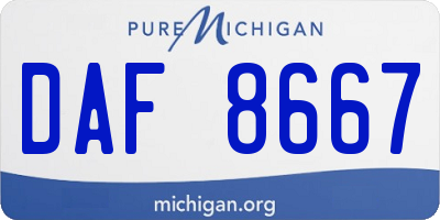 MI license plate DAF8667