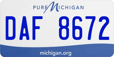 MI license plate DAF8672