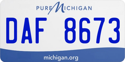 MI license plate DAF8673