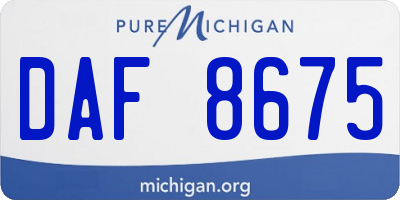 MI license plate DAF8675